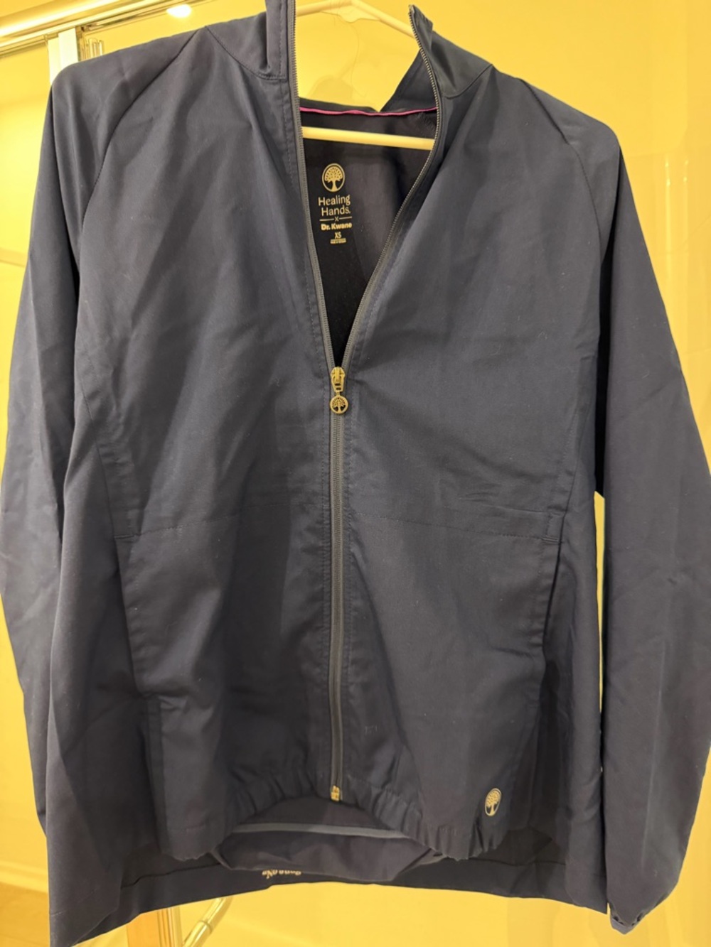 healing hands Navy Full-Zip Medical Scrub Jacket